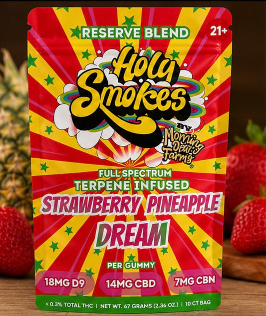 Strawberry Pineapple Dream Gummies, Reserve Blend, Holy Smokes