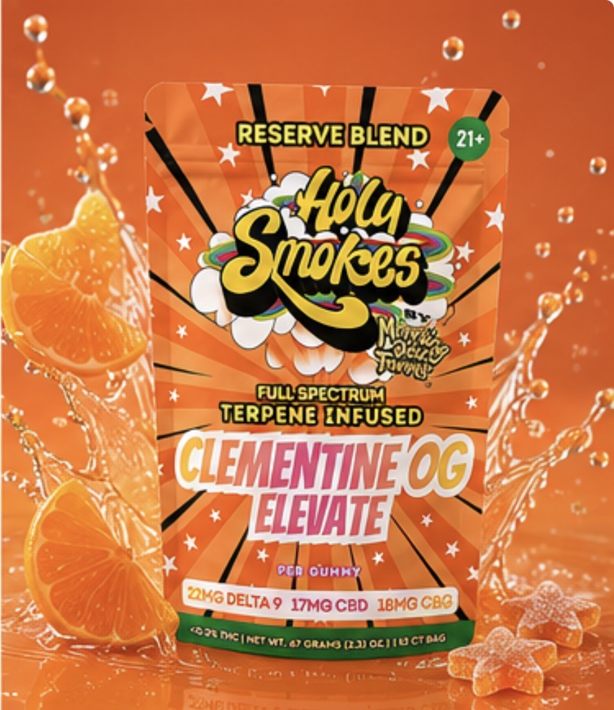 Clementine OG Elevate, Reserve Blend Gummies, Holy Smokes