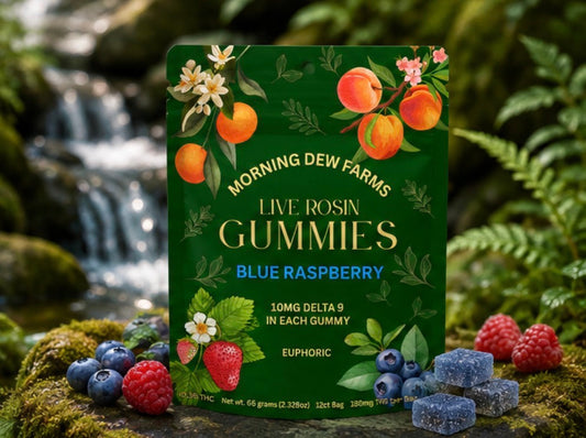 Rosin Blue Raspberry 10mg Delta-9 Gummies, 12 Ct