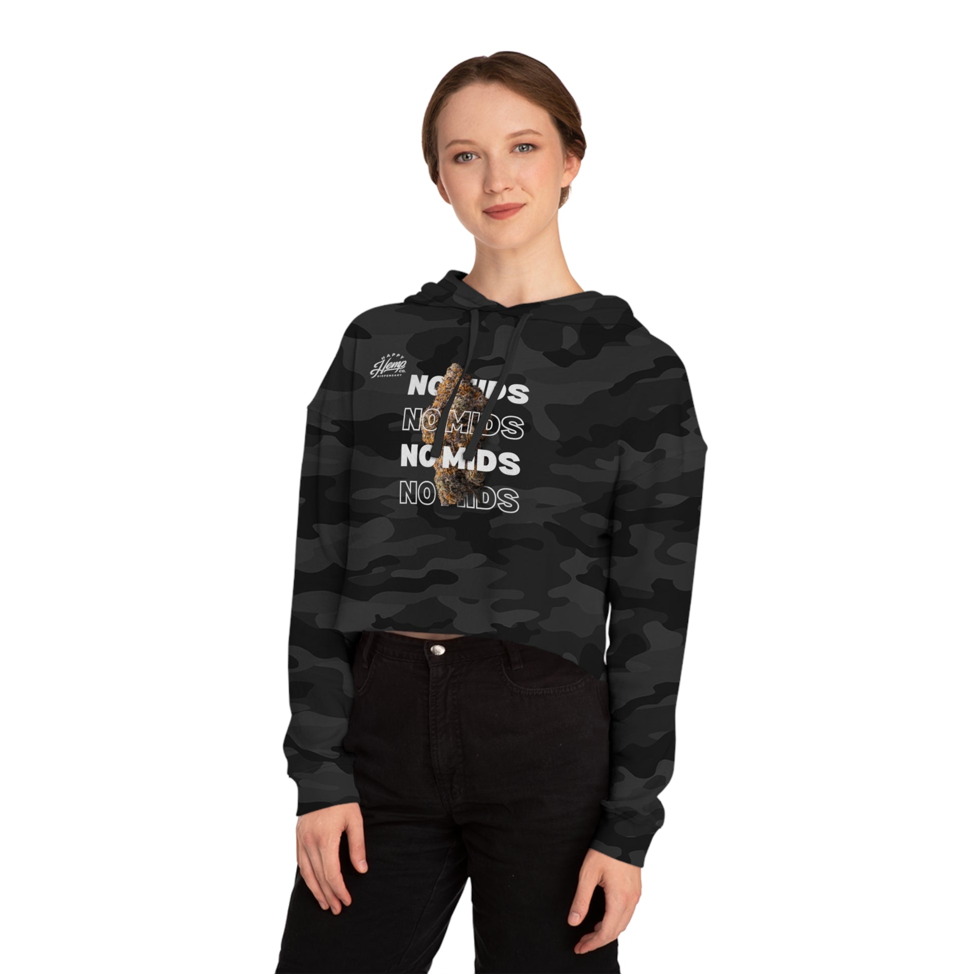 "No Mids, Only Exotics" Women's Crop Top Long Sleeve Hoodie