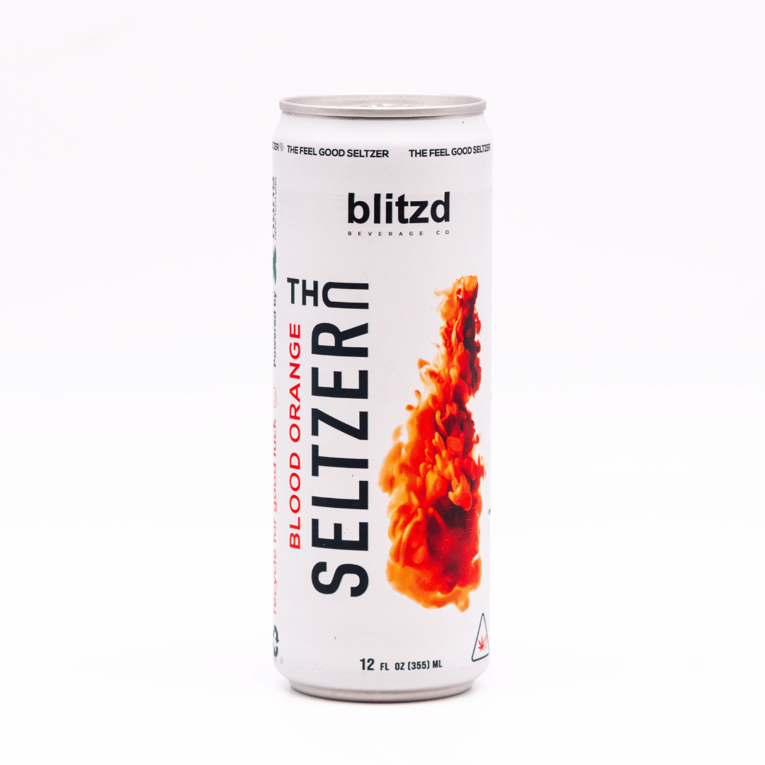 Blitzd Blood Orange Delta Blend Seltzer.