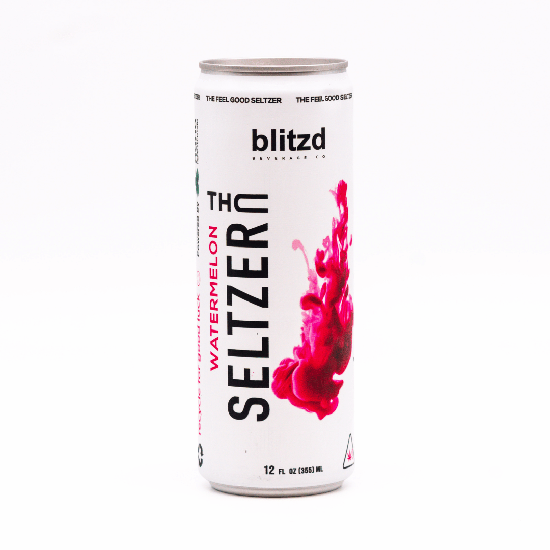 Blitzd Watermelon Delta Blend Seltzer.