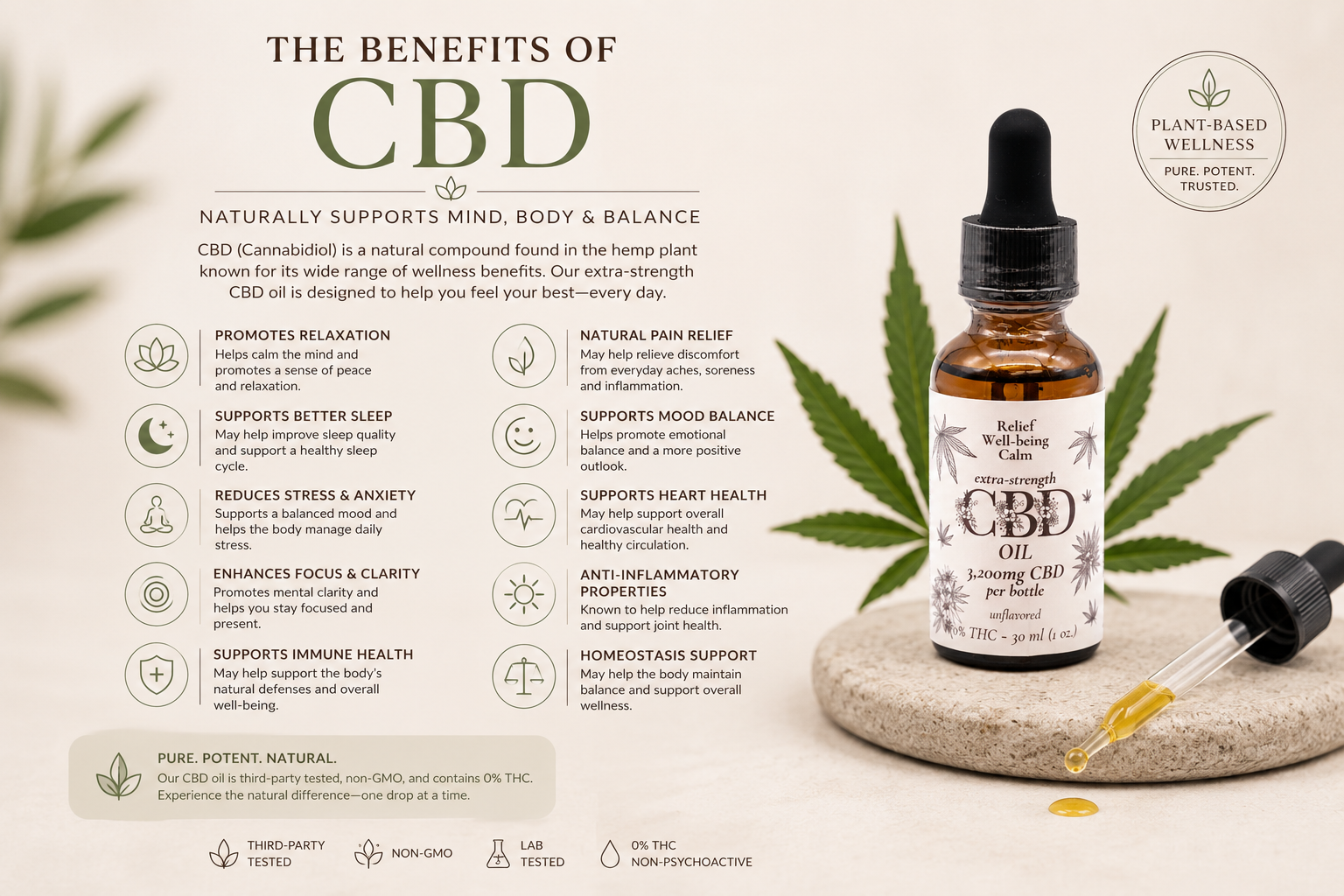 Extra-Strength CBD Oil – 3,200mg CBD