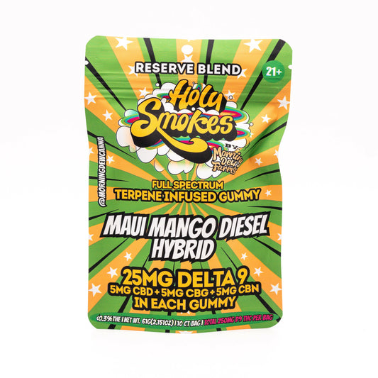 Holy Smokes- Maui Mango HYBRID Gummies - 25mg D9.