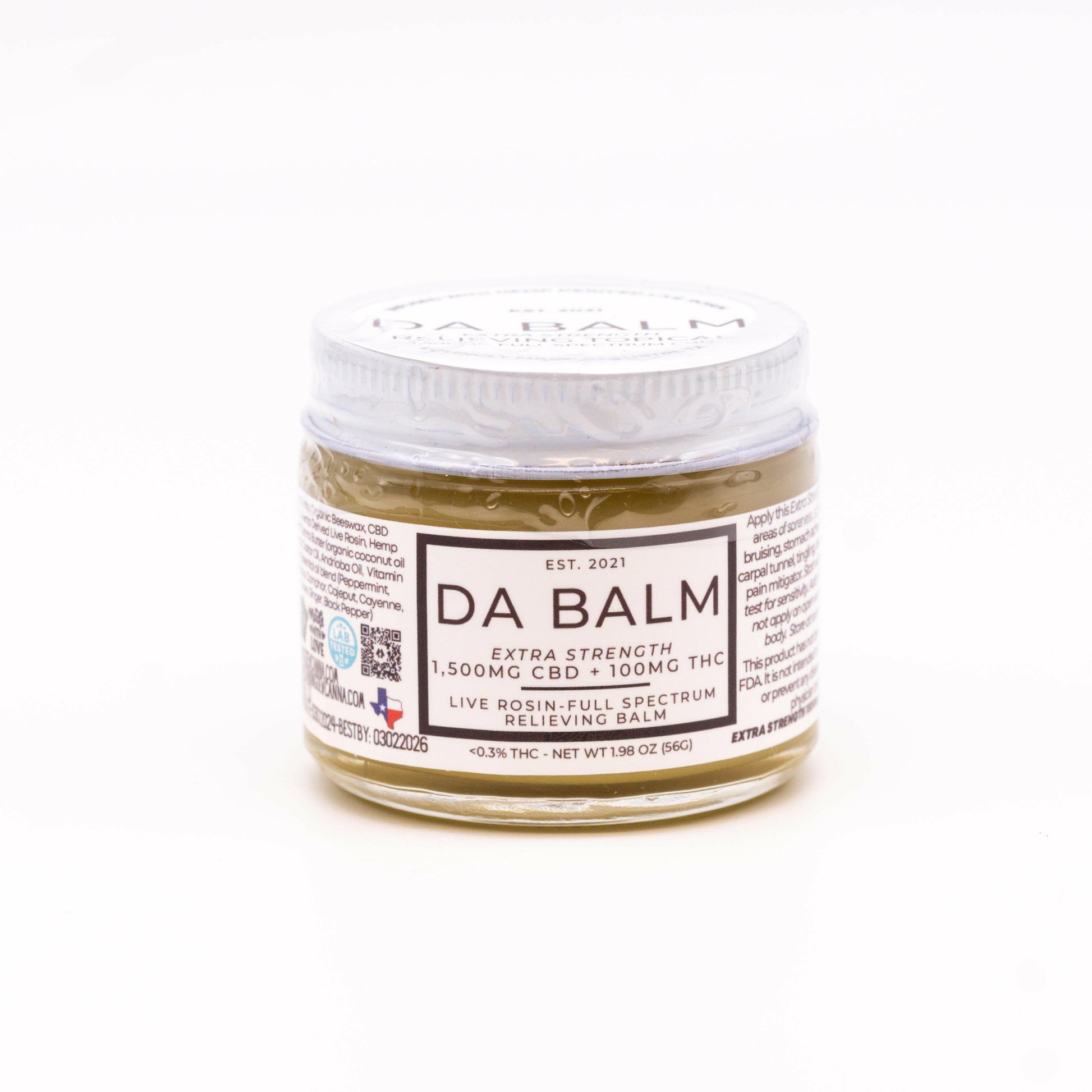 Da Balm - 1500mg CBD + 100mg Delta.