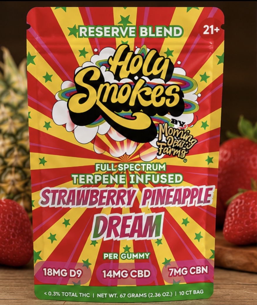 Strawberry Pineapple Dream Gummies, Reserve Blend, Holy Smokes
