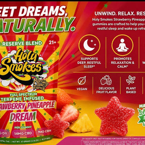 Strawberry Pineapple Dream Gummies, Reserve Blend, Holy Smokes