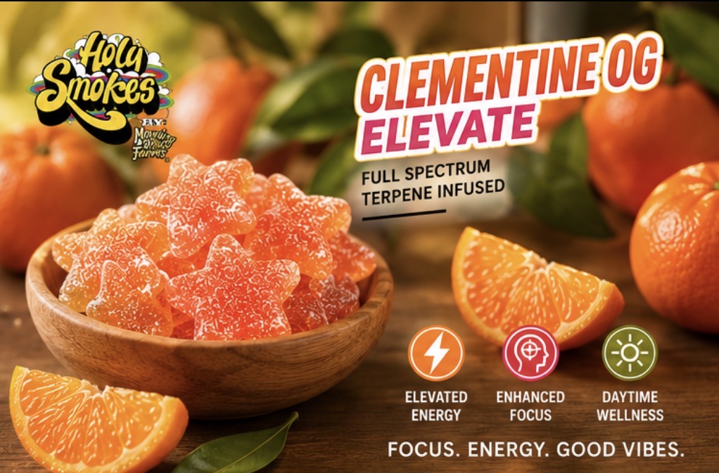Clementine OG Elevate, Reserve Blend Gummies, Holy Smokes
