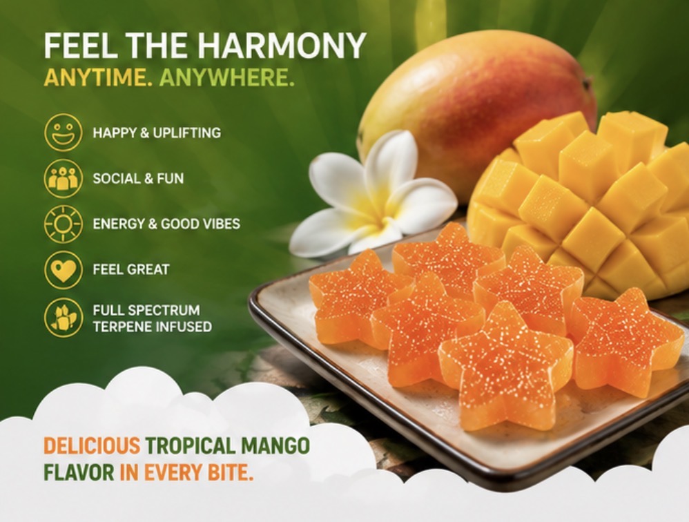 Maui Mango Harmony Gummies, Reserve Blend, Holy Smokes