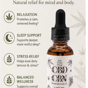 Zen Calm Sleep CBD + CBN Broad Spectrum Oil