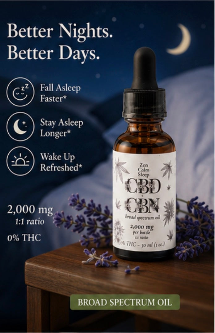 Zen Calm Sleep CBD + CBN Broad Spectrum Oil