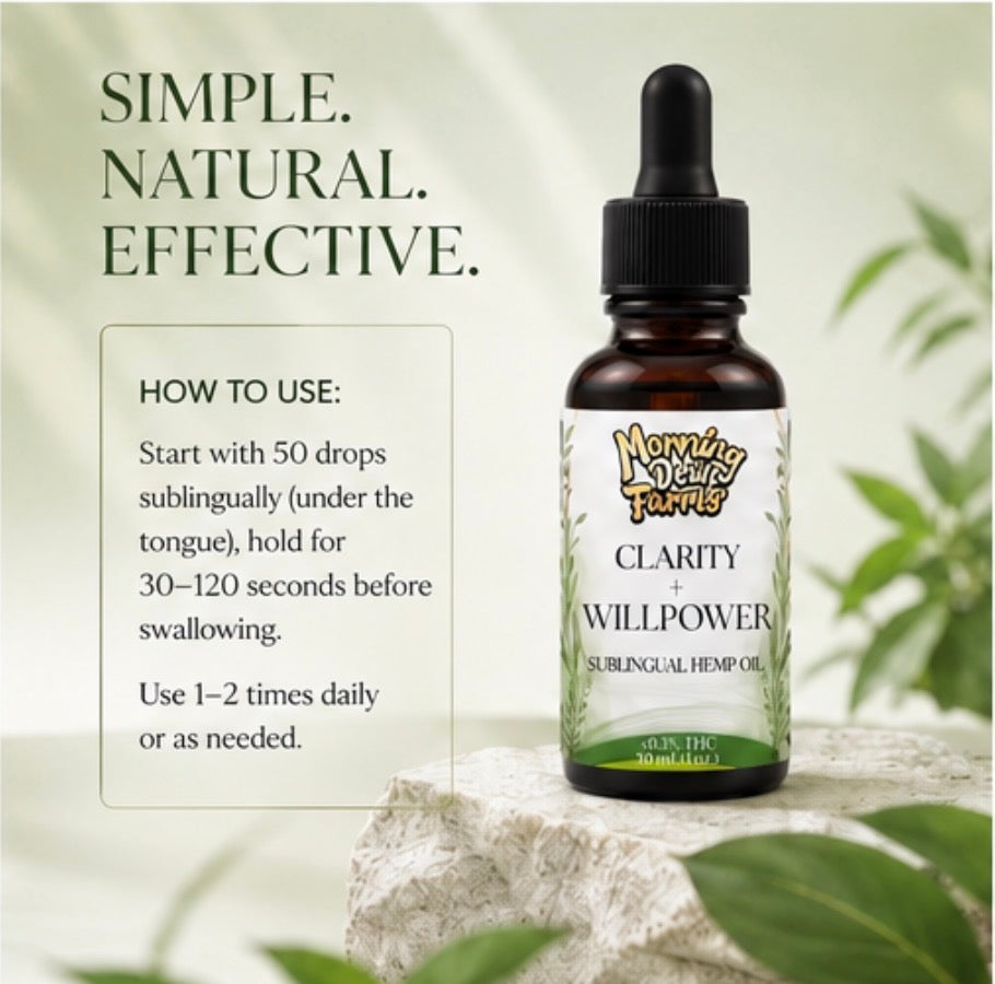 Clarity + Willpower Sublingual Hemp Oil