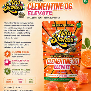 Clementine OG Elevate, Reserve Blend Gummies, Holy Smokes